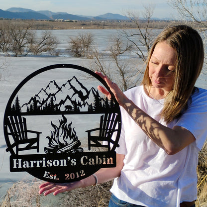 Campfire & Mountains Monogram
